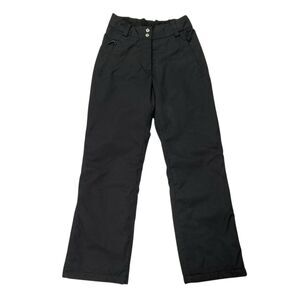 Fera Ski Snow Pants Womens 4 Black Insulated Ankle Zip Nylon Snowboarding
